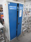 Tall two door storage cabinet with mountable cabinet