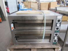 Cuprone stainless steel twin pizza oven, 3Ph.