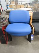 5x wide blue leather effect chairs