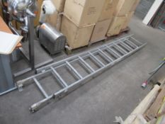 A 20 rung aluminium extendable ladder