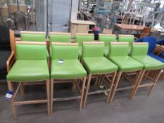 10x green leather effect stools