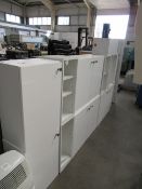 Assorted white cabinets. Please note that there is a £5 Lift Out Fee on this lot.