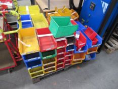 Pallet of assorted wall hanging storage bins