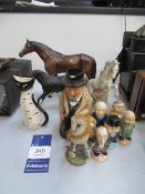 Ceramics including two Beswick horses, Winston Churchill toby jug etc