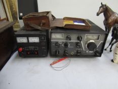 Lowe EP-925 voltmeter, R.L. Drake R-4C receiver and a megger ohmmeter