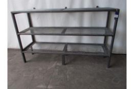 A fabricated 3 tier metal shelf/rack unit