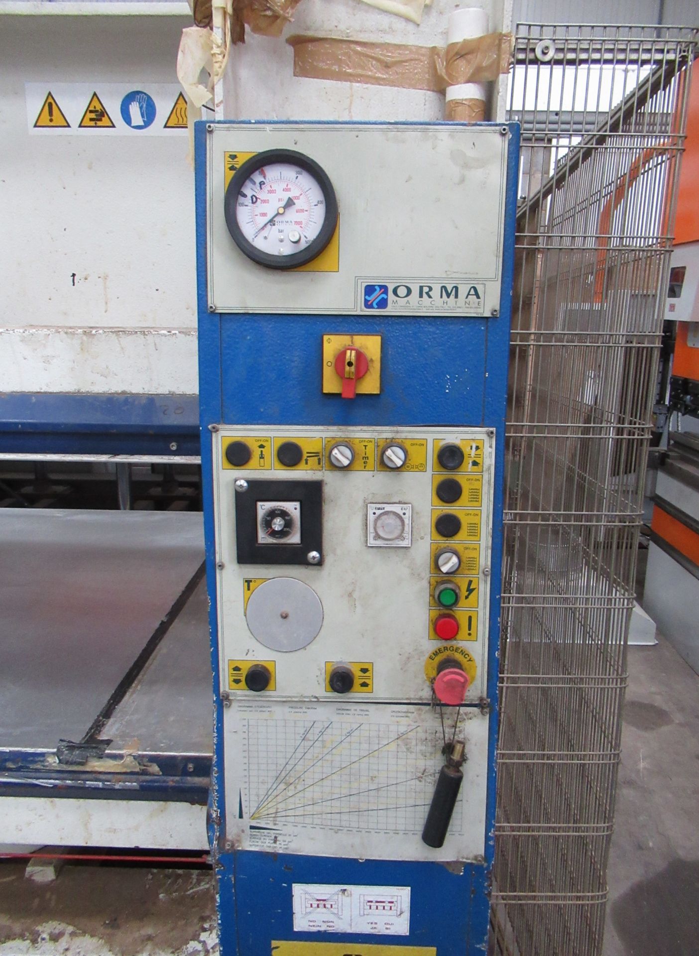 Orma type NPC6/120 veneer press, m/c no. 80270103, YOM 2003, 3 phase, weight- 4.5 tonne - Image 4 of 6