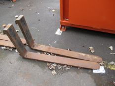 2x matching forklift tines length 990mm x width 100mm