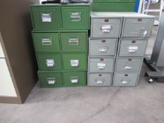 8x metal two drawer storage units