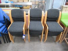 12x upholstered wooden framed reception chairs
