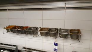 2 x Wall Racks & 8 x Stainlees Steel Ingredients Pots