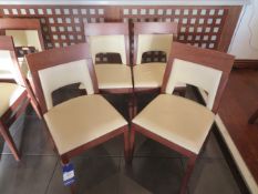 4 x Cream Upholstered Darkwood Framed Dining Chairs