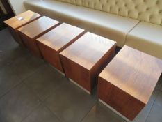 5 x Darkwood Veneer Coffee Tables (500 x 400 x 500mm high)- One Water Damaged