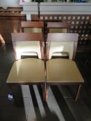 4 x Cream Upholstered Darkwood Framed Dining Chairs