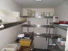 4 x Stainless Steel shelves, Storage Containers and a Wire Rack