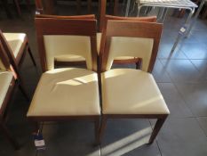 4 x Cream Upholstered Darkwood Framed Dining Chairs