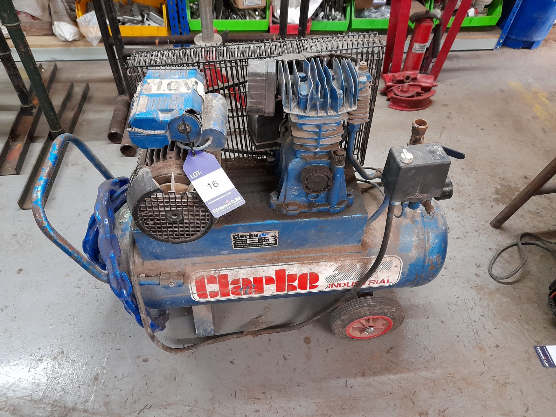 Clarke PE15C50 mobile compressor, 110v