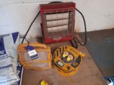 Clarke Devil 330 space heater, 110V extension cable, and Teclite site light