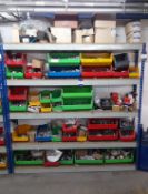 Single bay of racking (Approx. 1800 x 1100 x 300) and contents, to include various fixings (