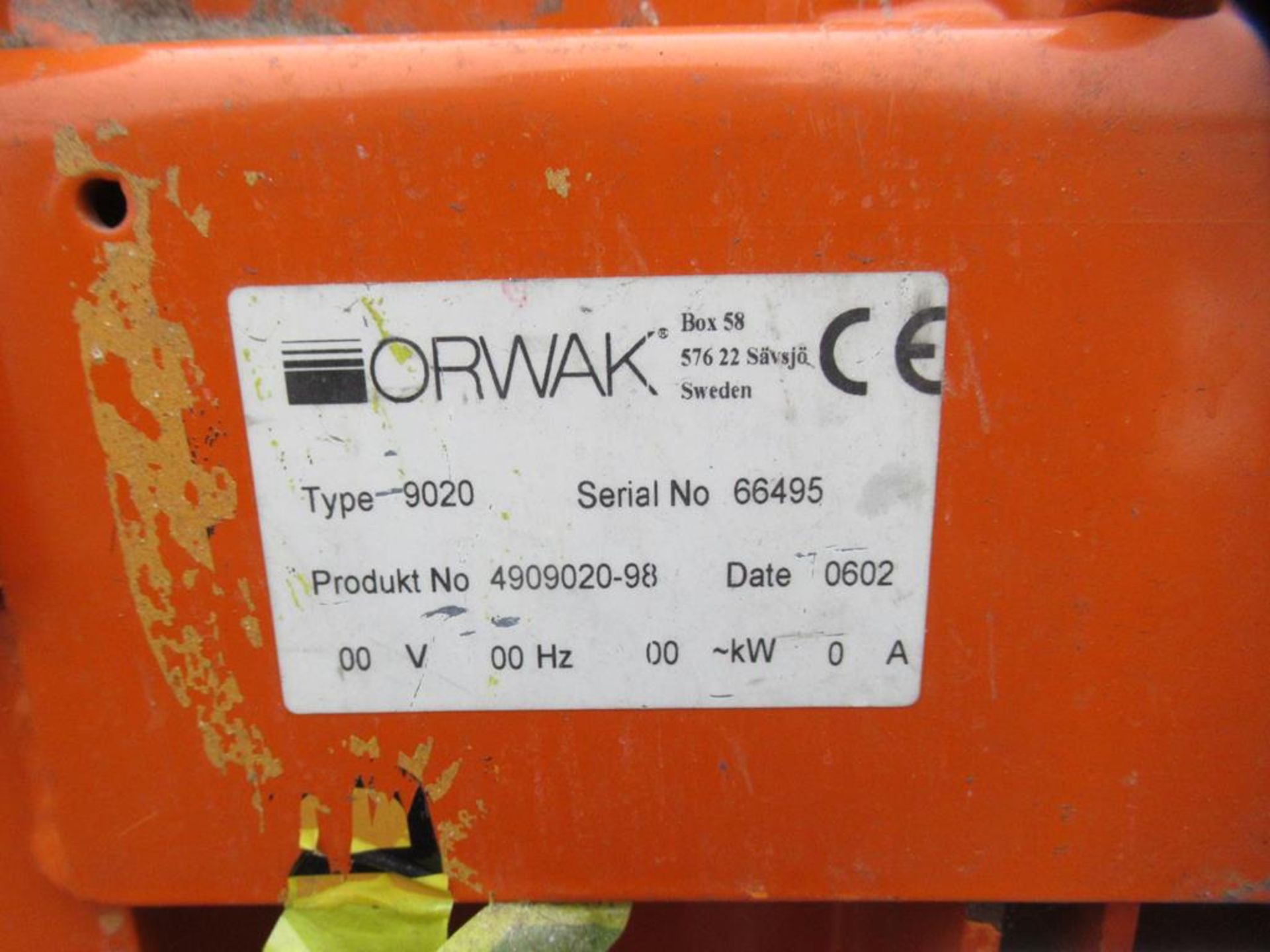 Orwak 9020S triple chamber baler (s/n 060366834) 400V, 50/60Hz, 3Kw - Image 8 of 10