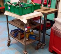 2 Fabricated Trollies & Contents of Various Hand Tools etc.