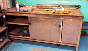Steel Workbench with Cupboards Under