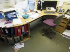 Single Person Workstation, Pedestal, Low Leven Cabinets & 3 x Various Chairs