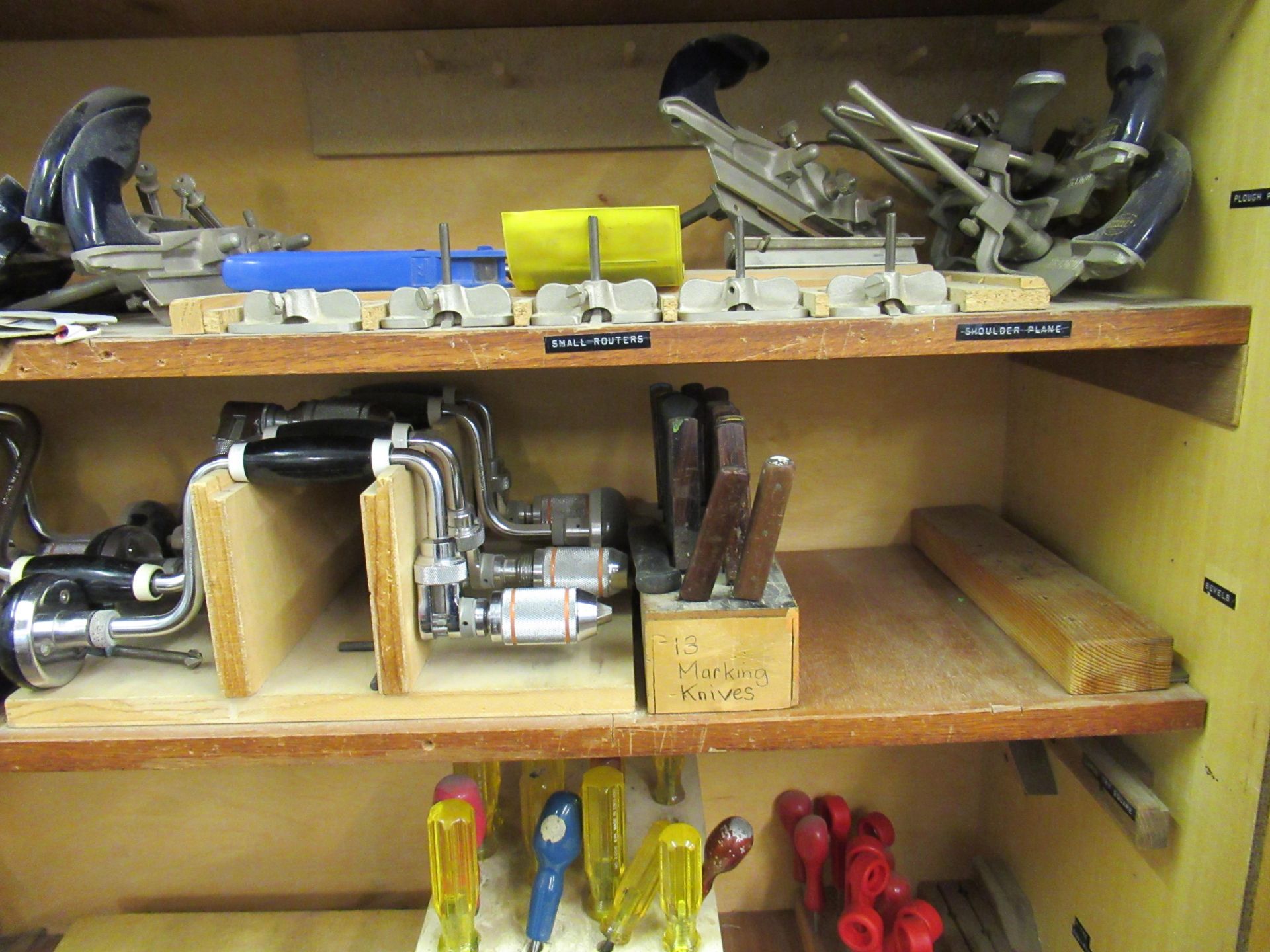 Quantity of Handtools & Metrology Equipment and 2 Lift Up Tambour Front Wooden Cabinets - Image 11 of 16