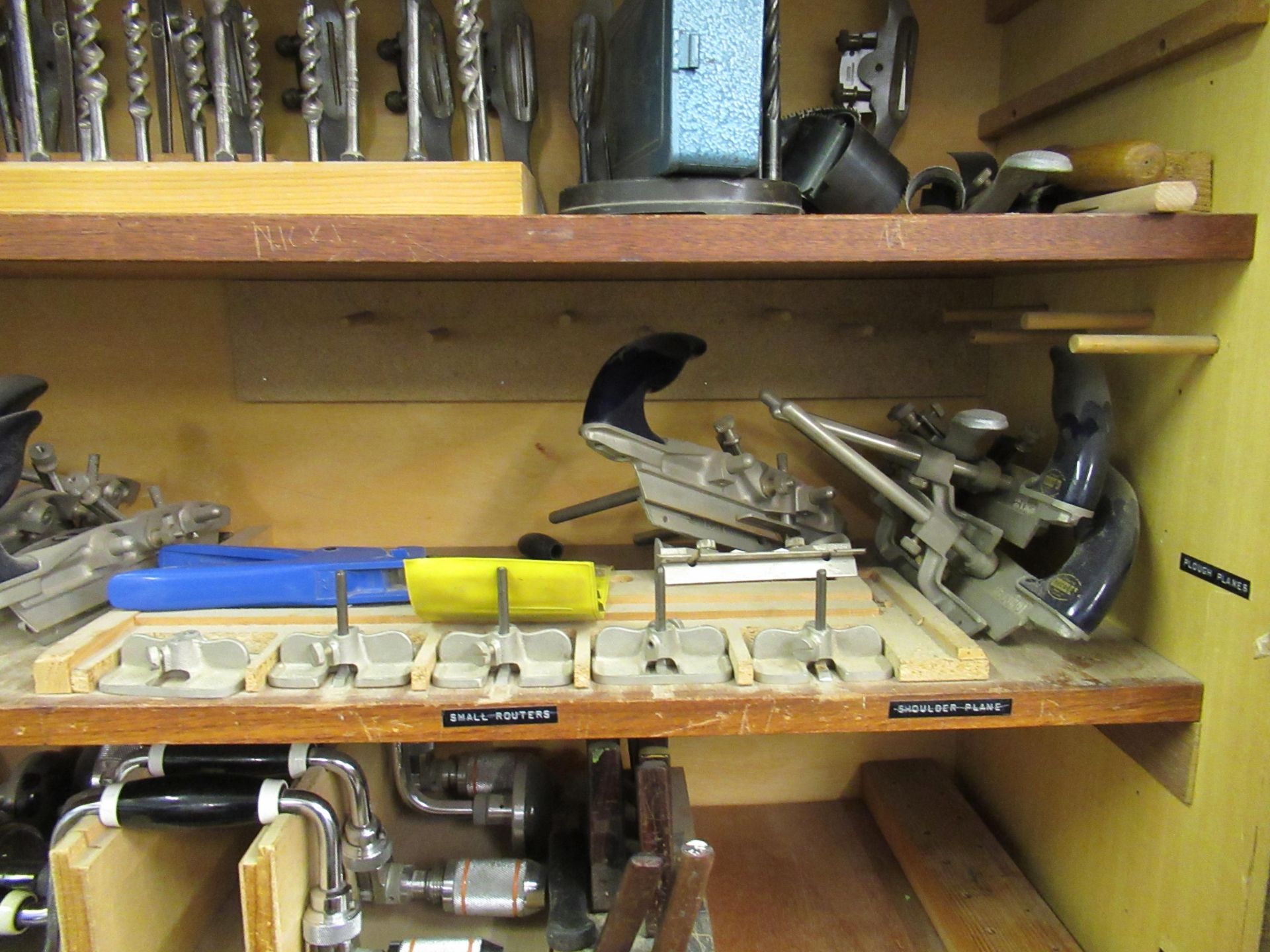 Quantity of Handtools & Metrology Equipment and 2 Lift Up Tambour Front Wooden Cabinets - Image 8 of 16