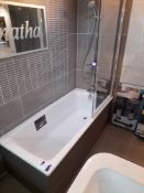 Kaldewei Kyono bath with tap and showerscreen, to