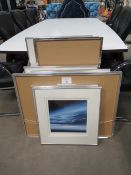 9 various brushed aluminium framed prints by Johnathan Shaw and Nancy Wood SFP etc
