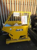 2x mobile tipping skips with forklift sleeves (both 1000kg capacity)