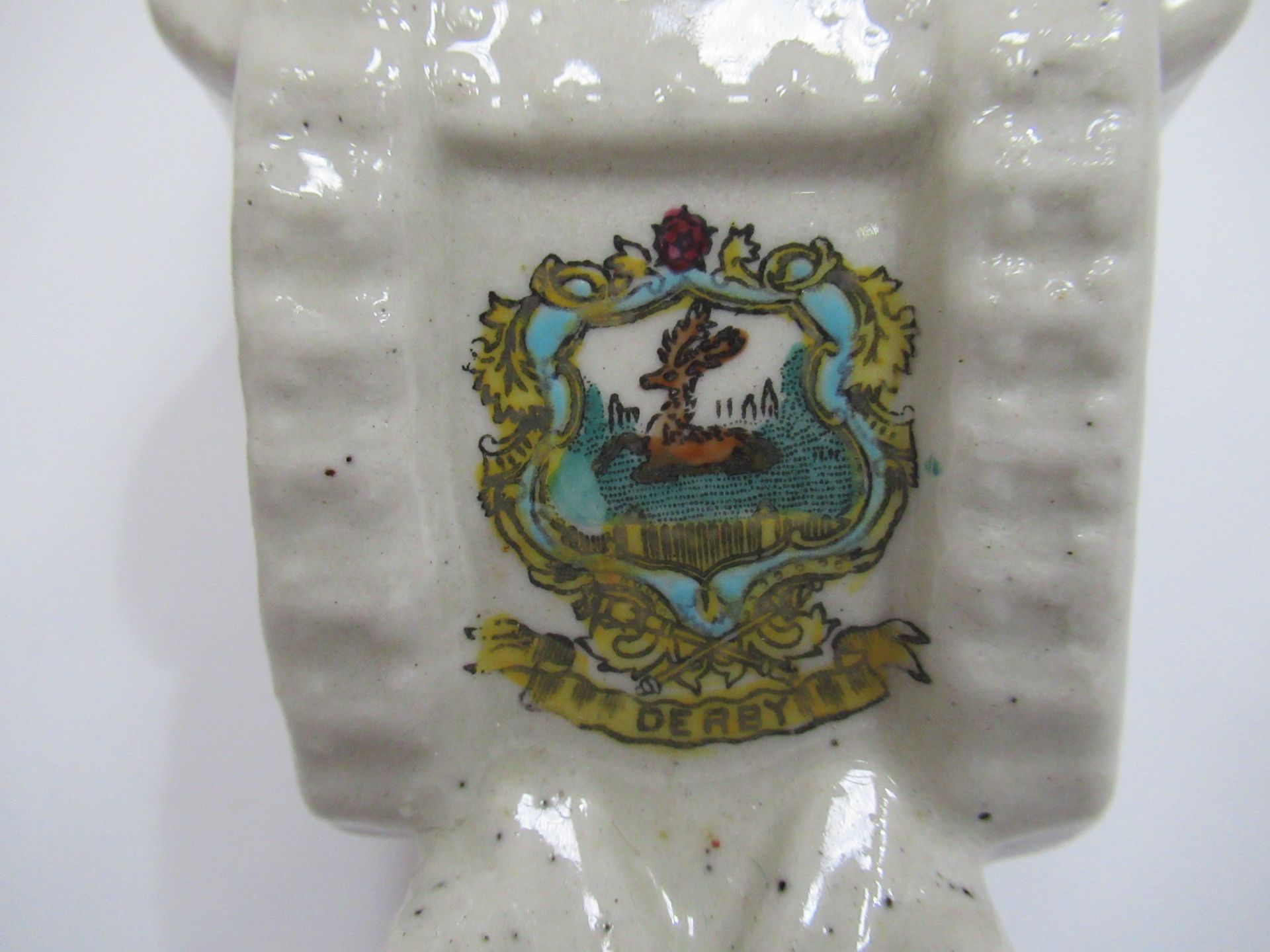 Crested China Willow art 'model of British Tank' with Derby coat of arms (130mm x 75mm) - Image 6 of 10