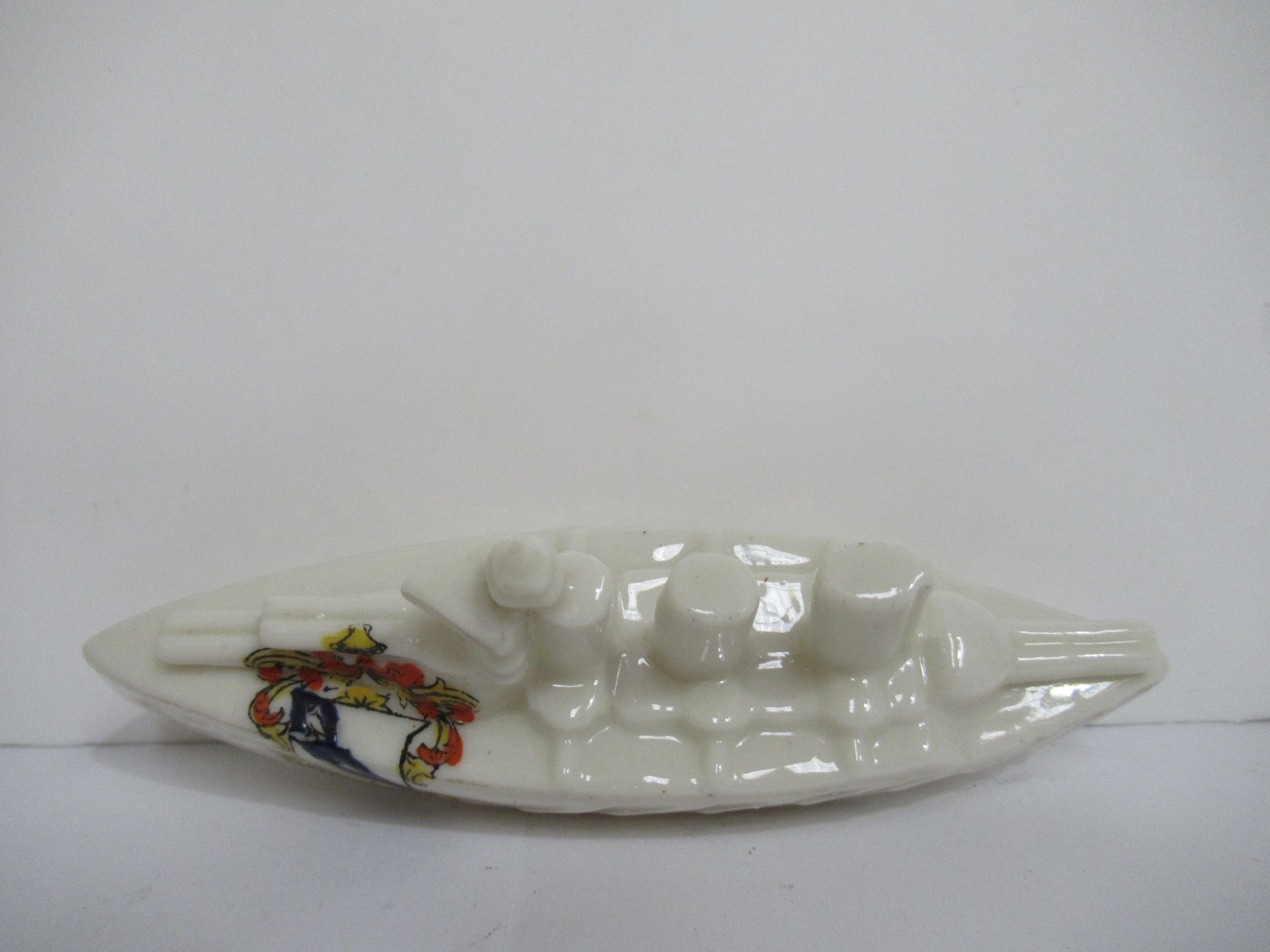 Crested China model of battleship with Cleethorpes coat of arms (120mm x 65mm) - Image 5 of 8