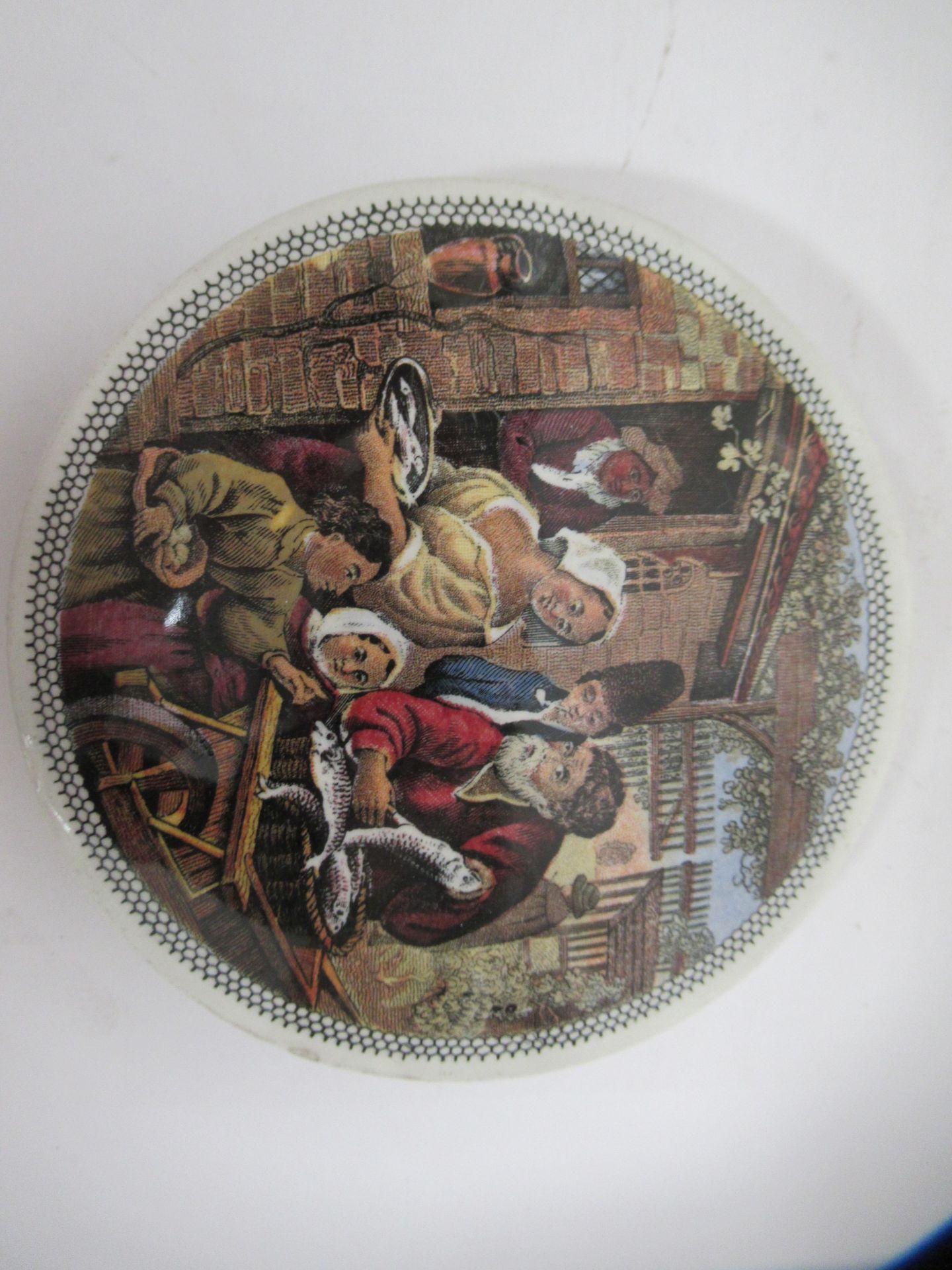 6x Prattware ceramic lids including 'Cries of London- Fie Black Cherries', 'That No Jealous Rival Sh - Image 23 of 28