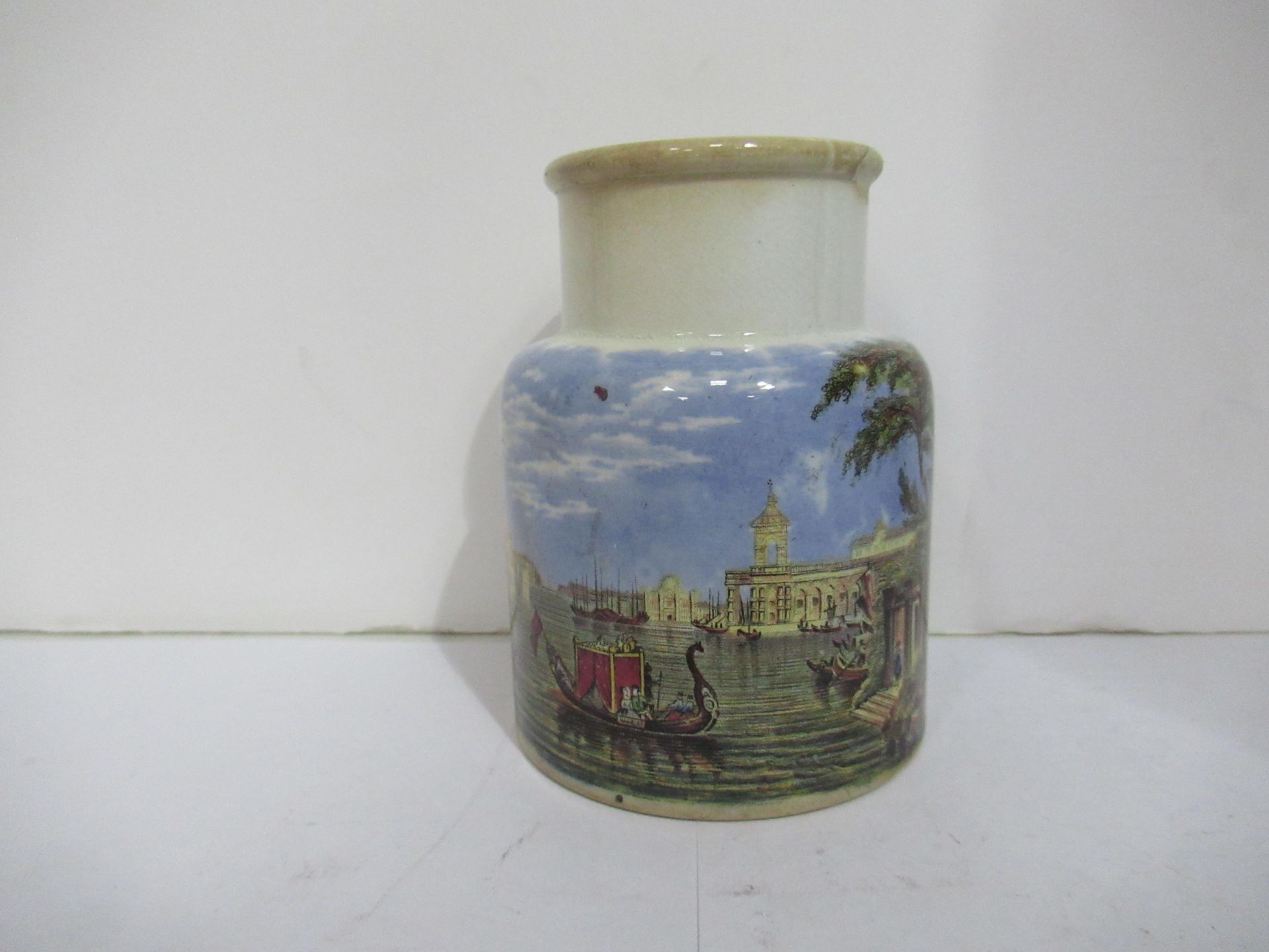 6x Prattware painted jars including one depicting Venice - Image 31 of 42