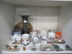 Assorted Cleethorpes collectables including 'sleights Restaurant' vase, post cards, moustache cups e
