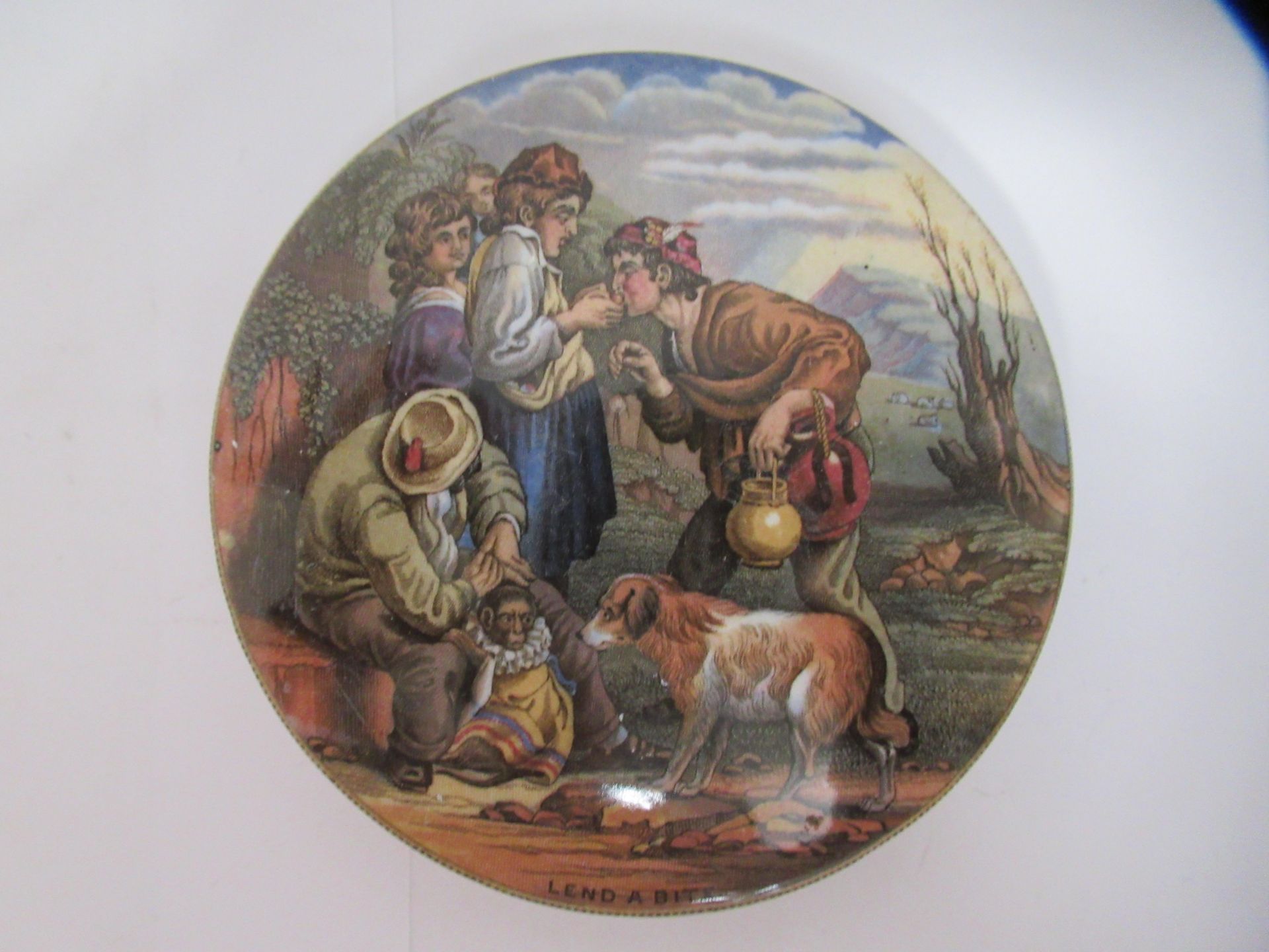 6x Prattware ceramic lids including 'The Sports Man', 'Belle Vue Pegwell Bay', 'Lend a Bite', and 'C - Image 19 of 23