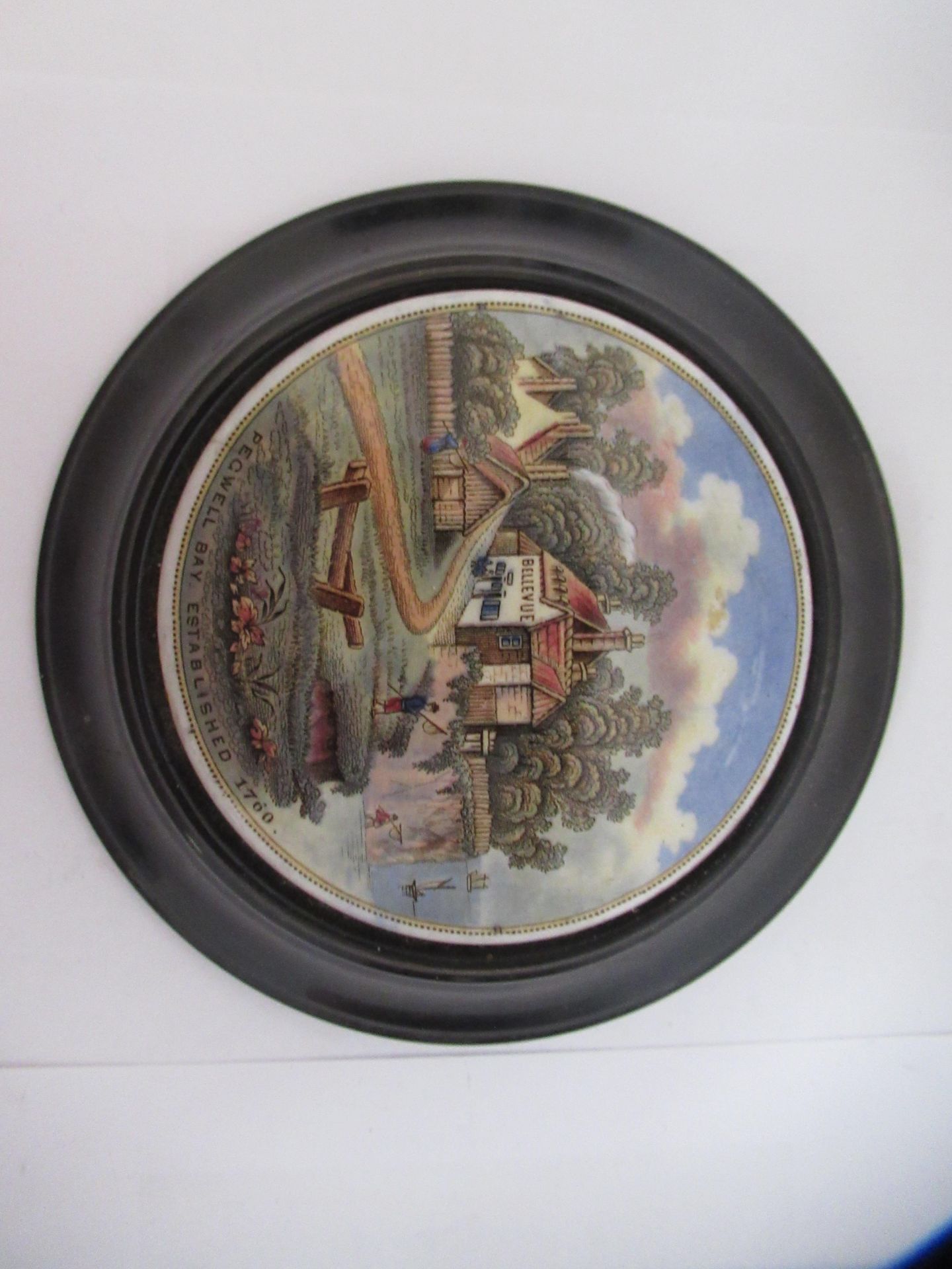 6x Prattware ceramic lids in wooden mounts including 'Paris Exhibition 1878', 'Pegwell Bay 1760' - Image 10 of 19