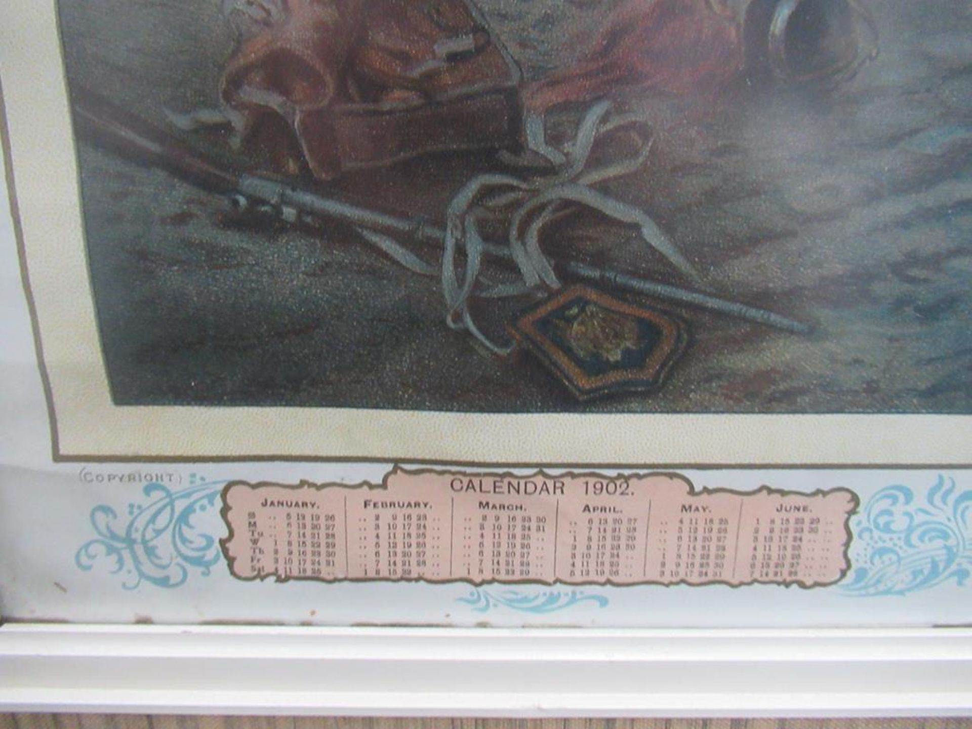 Brighton & Elmitt New York, Lincoln 'Capture of Napoleons Carriage' 1902 calendar in frame (70cm 43c - Image 5 of 7