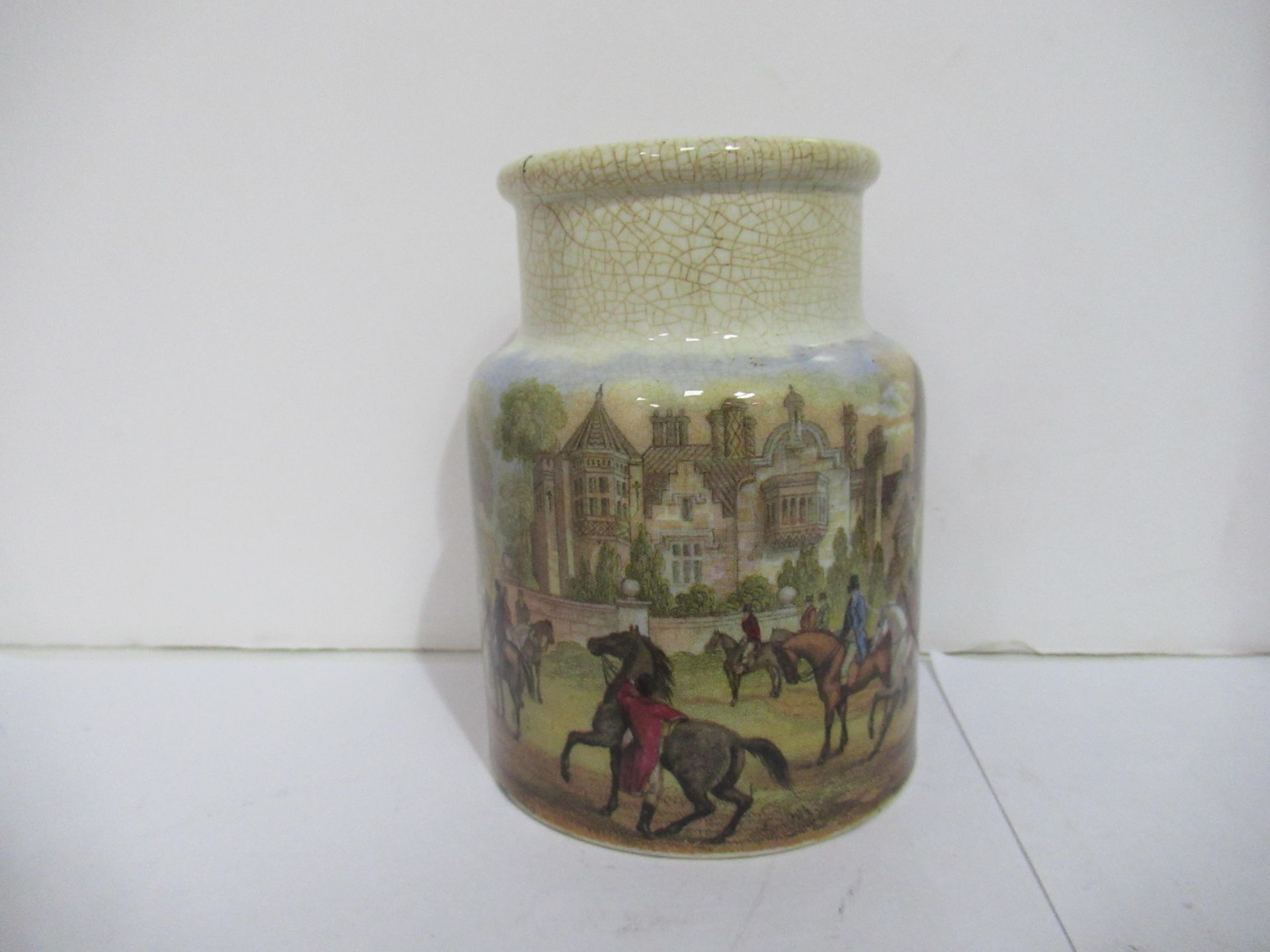 6x Prattware painted jars including one depicting Venice - Image 38 of 42