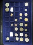 A tray of 23x coins/tokens including Ancient Greek 'Alexander' coins