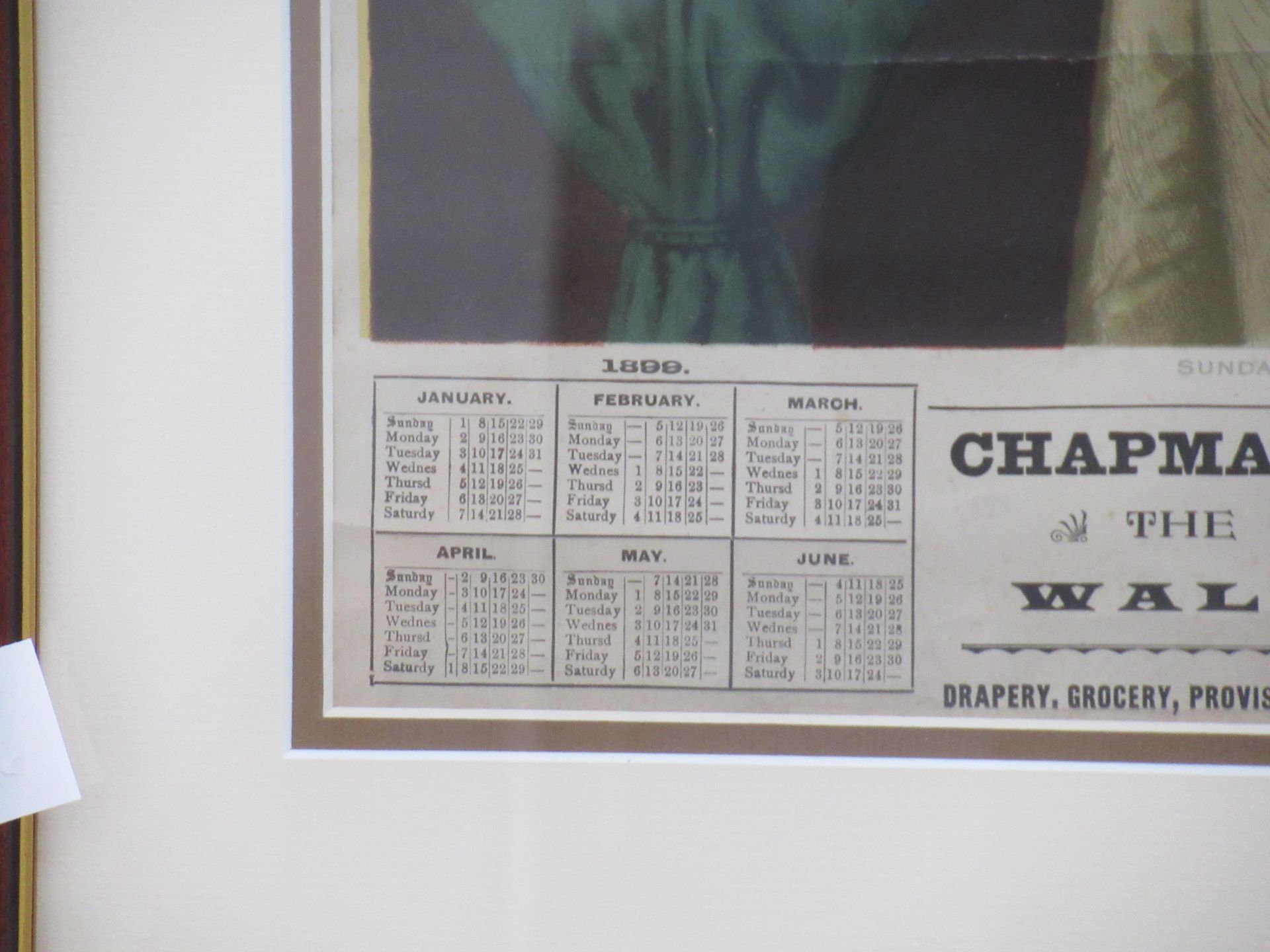 Chapman and C, Waltham- The Stores 'Sunday Morning' 1899 calendar in frame (35cm x 54cm) - Image 4 of 6