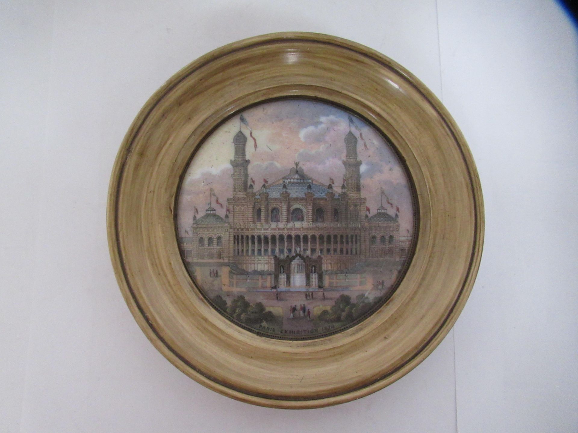 6x Prattware ceramic lids in wooden mounts including 'Paris Exhibition 1878', 'Pegwell Bay 1760' - Image 2 of 19