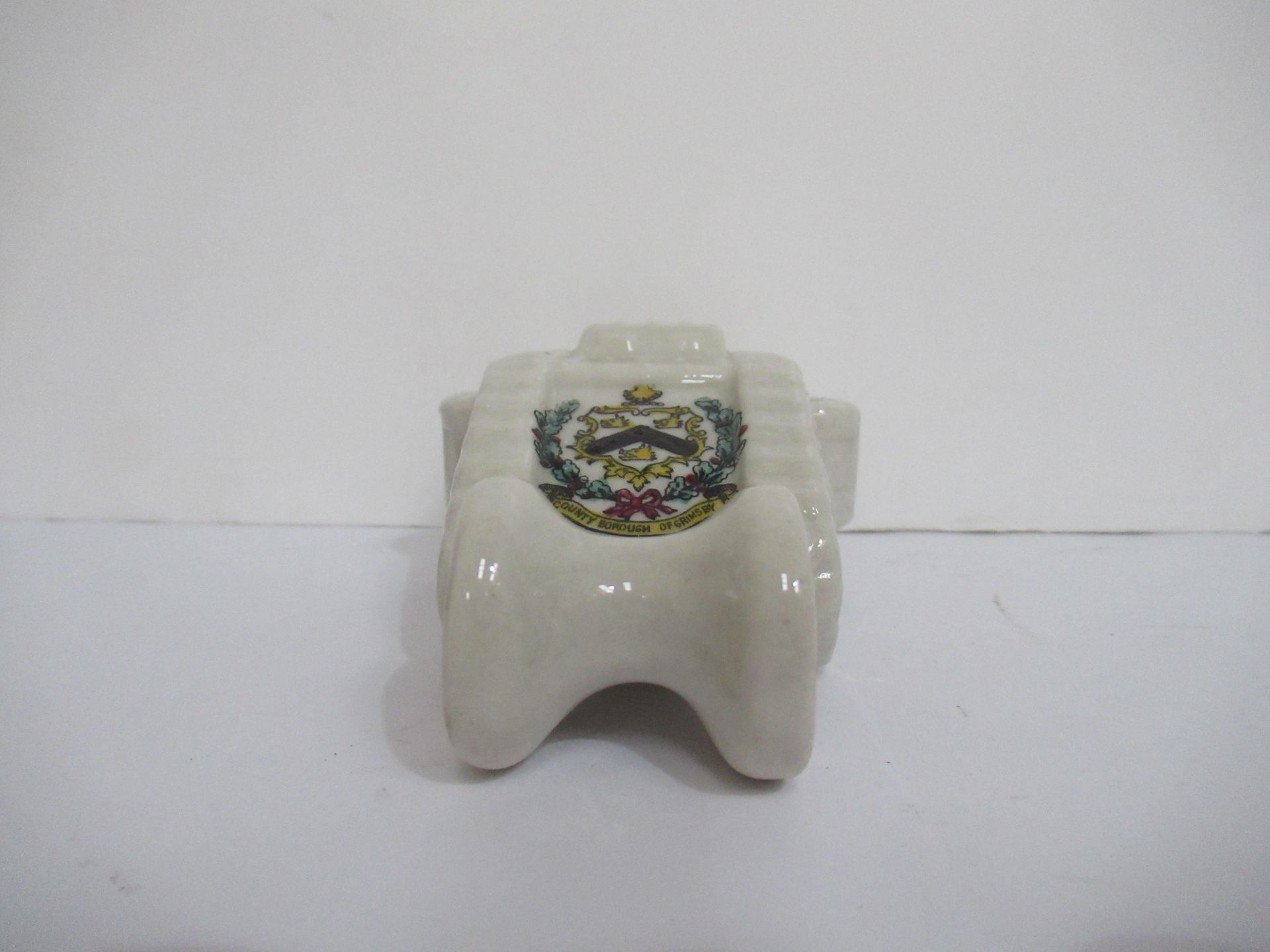 Crested China waterfall heraldic 'model of a British Tank' with Grimsby coat of arms (125mm x 75mm) - Image 2 of 10