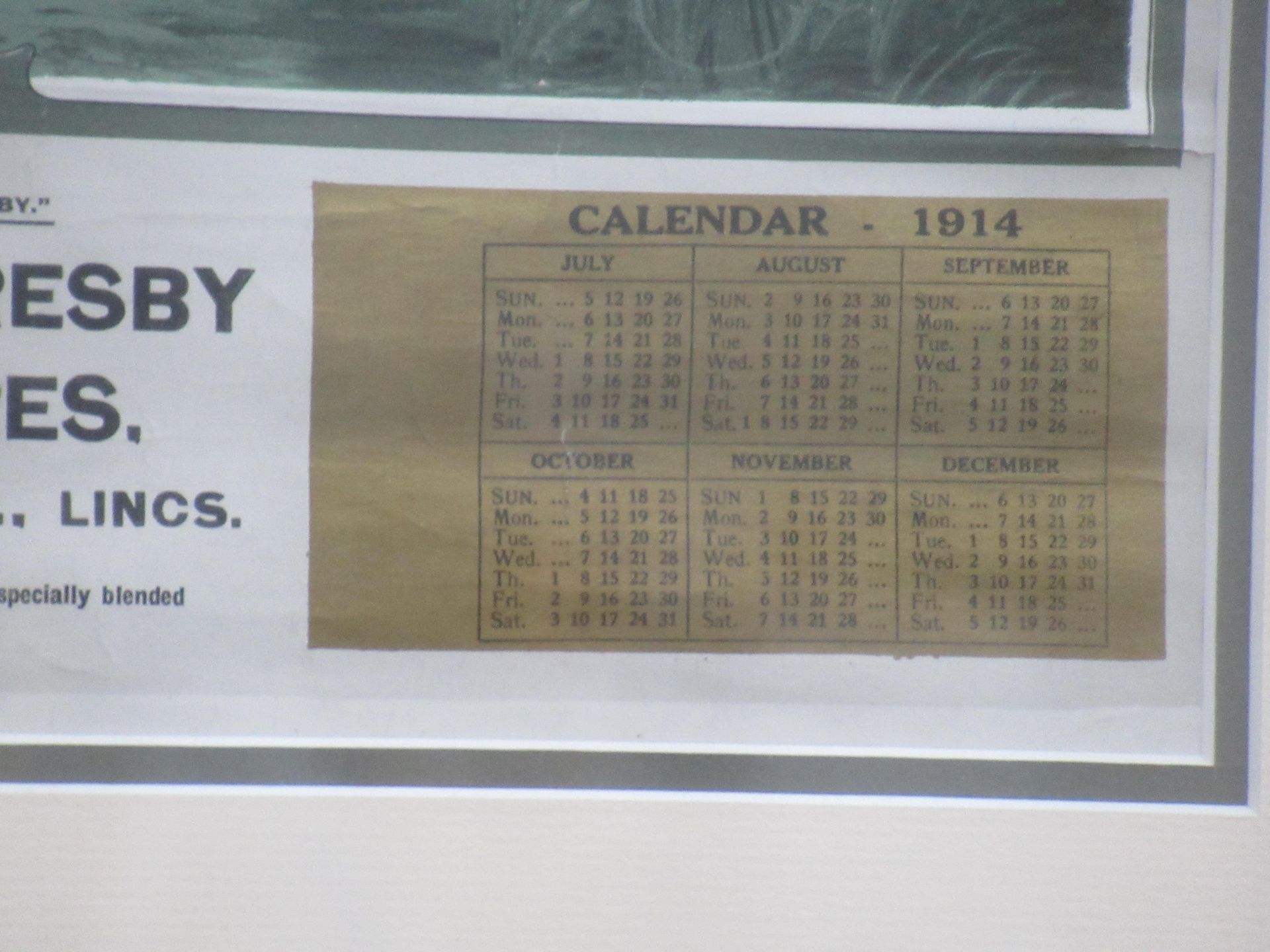 The North Thorsby Supply Stores, RSO, Lincs 'In The Valley' 1914 calendar in frame (40cm x 53cm) - Bild 5 aus 5