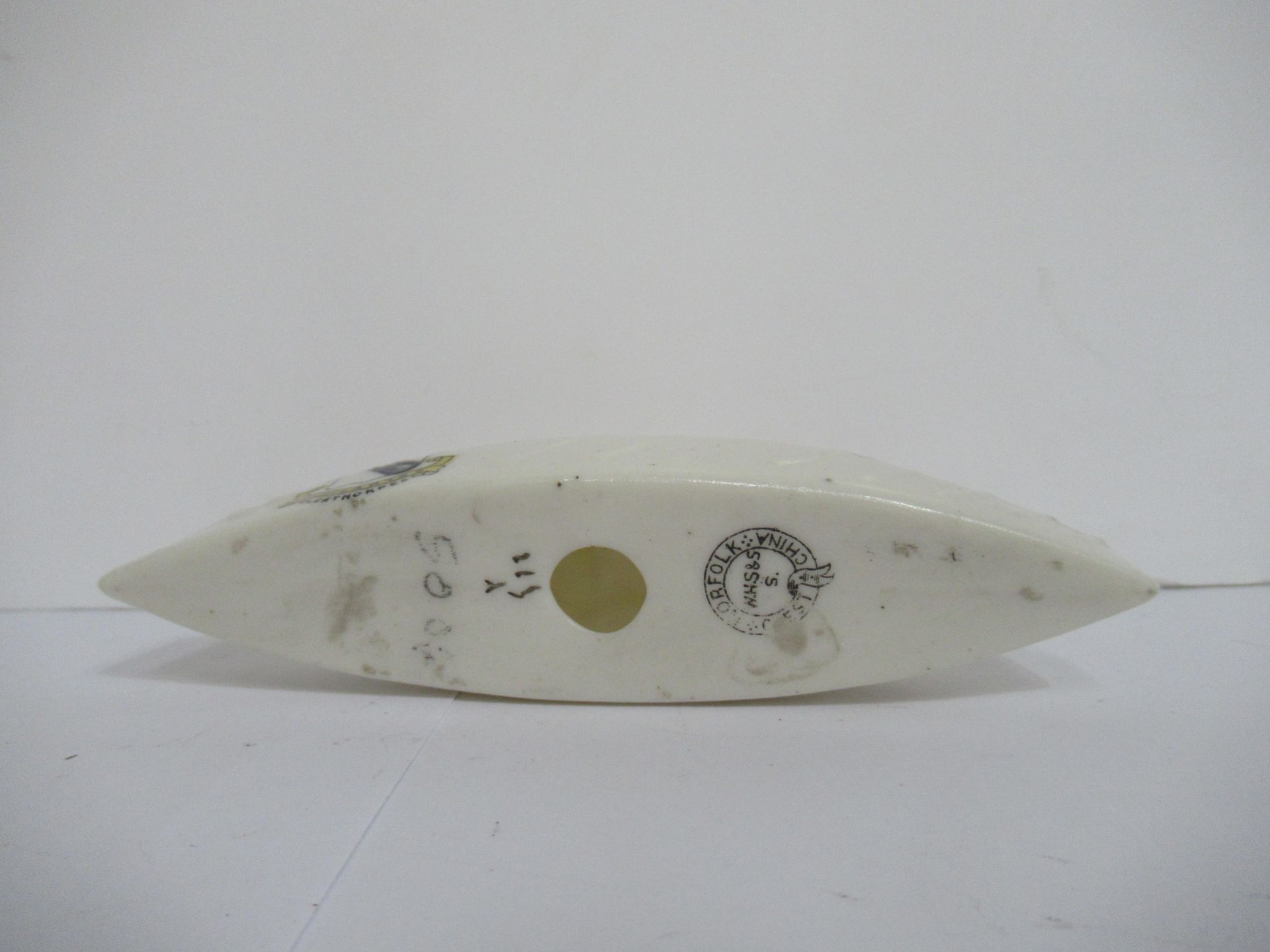 Crested China model of battleship with Cleethorpes coat of arms (120mm x 65mm) - Image 7 of 8