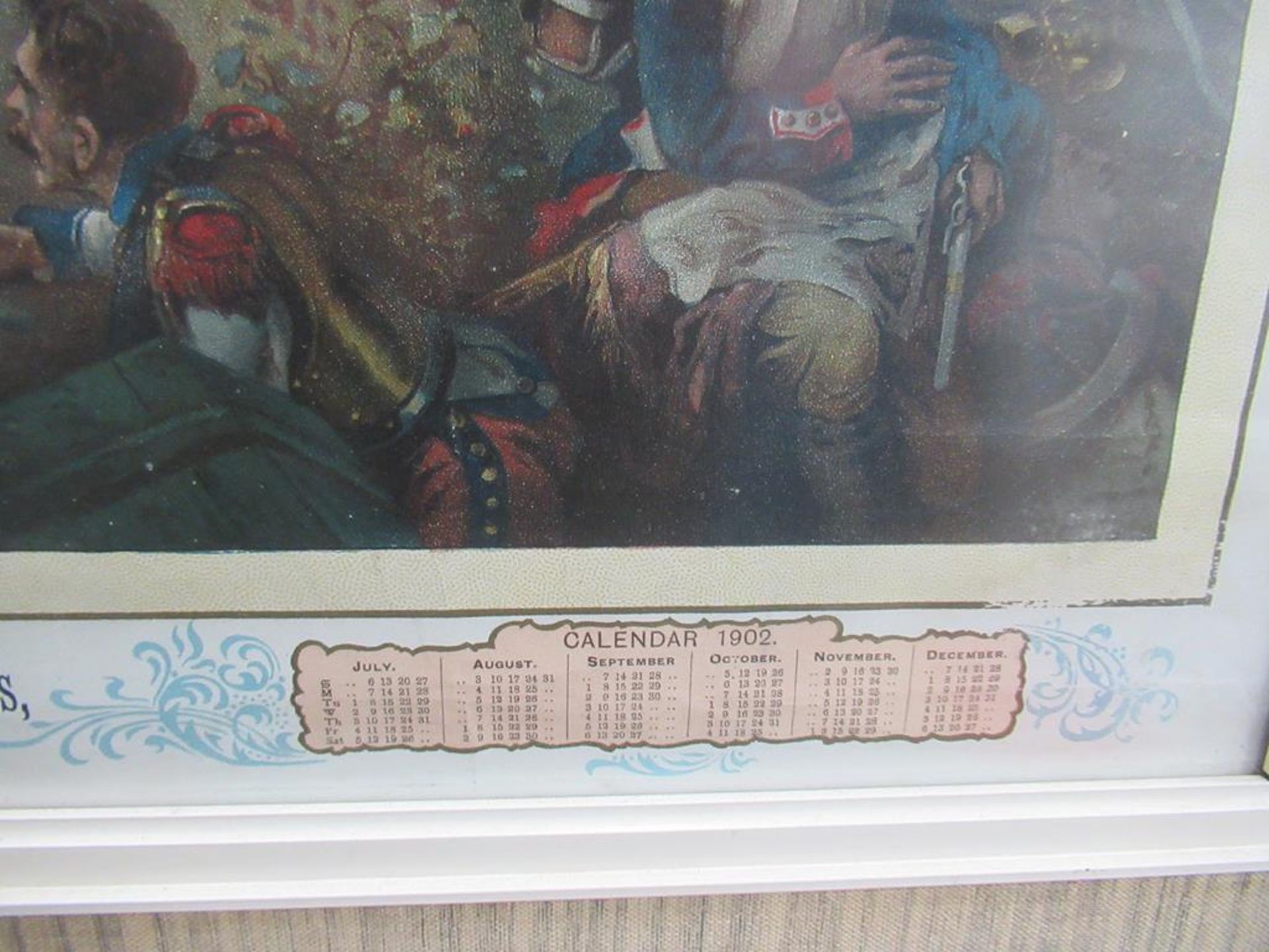Brighton & Elmitt New York, Lincoln 'Capture of Napoleons Carriage' 1902 calendar in frame (70cm 43c - Image 2 of 7