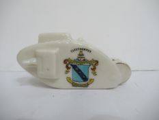 Crest China Alexandra model of tank with Cleethorpes coat of arms( 15mm x 60mm)