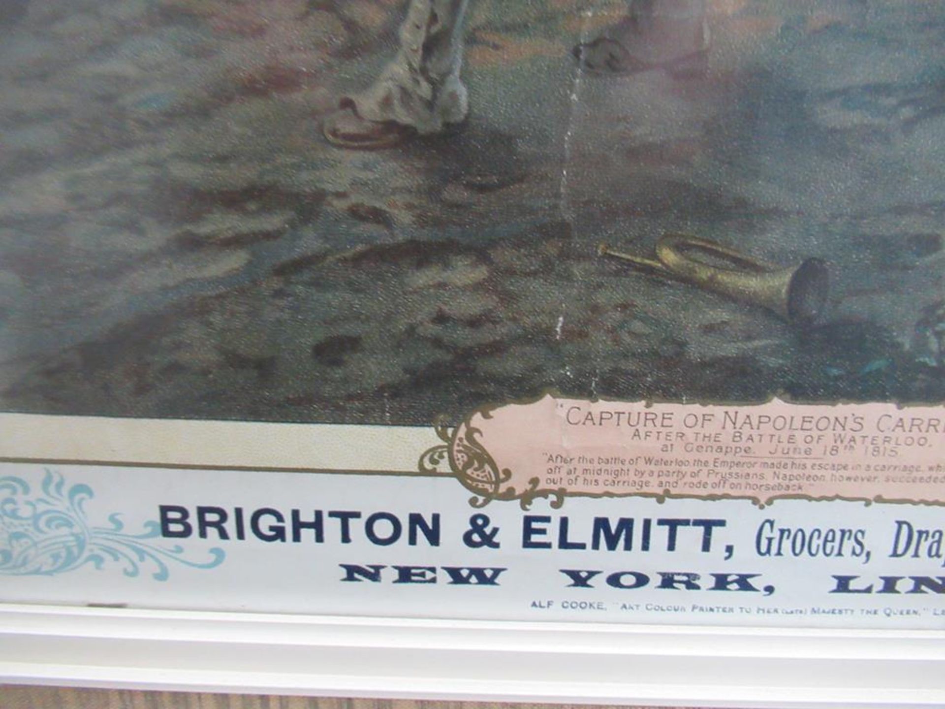 Brighton & Elmitt New York, Lincoln 'Capture of Napoleons Carriage' 1902 calendar in frame (70cm 43c - Image 4 of 7